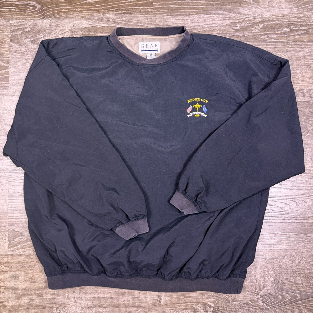 VTG Gear For Sports Ryder Cup Pullover Mens XXL Black Windbreaker Oak Hill